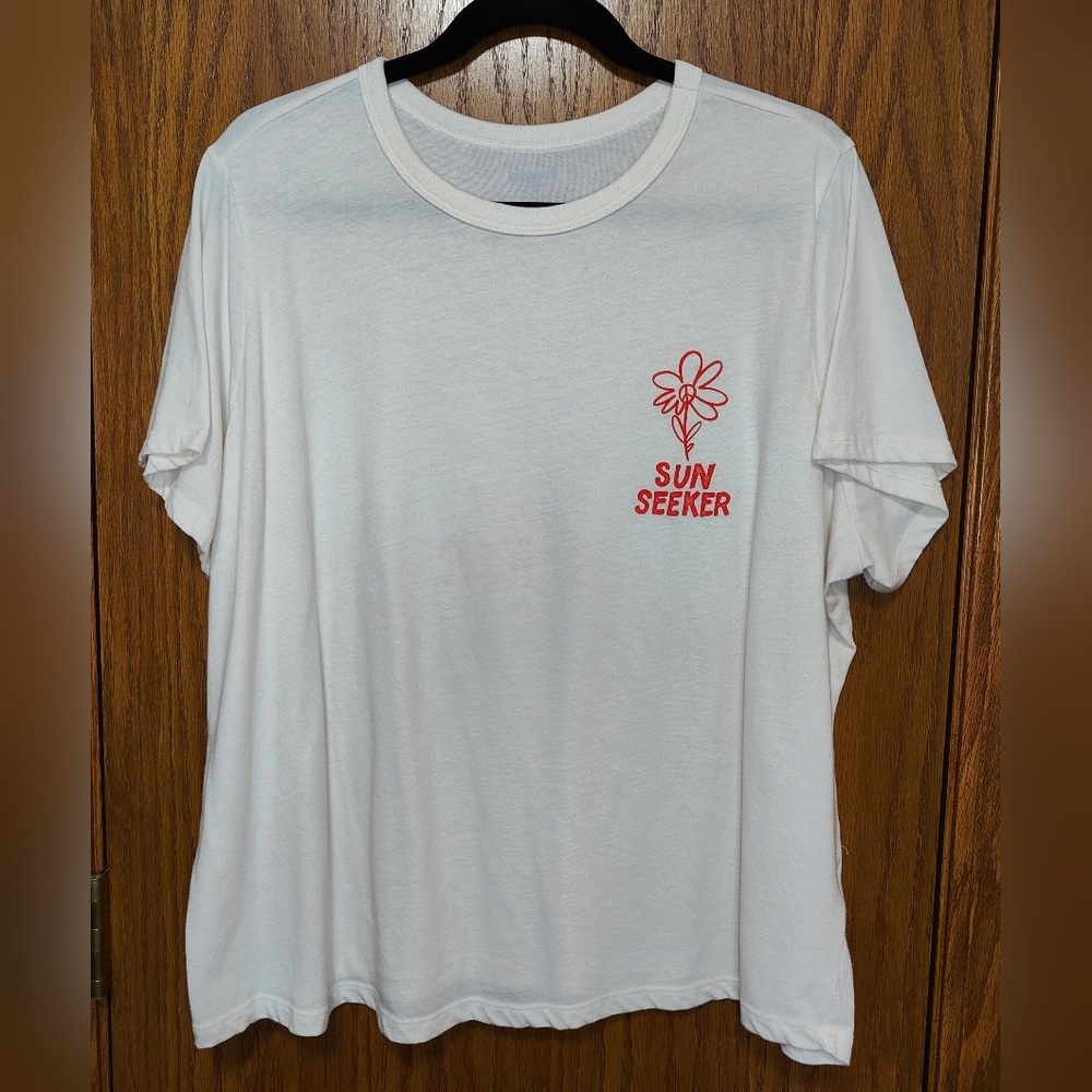 Women's Old Navy Off-White Everywear Tee Shirt Top, Size 2X